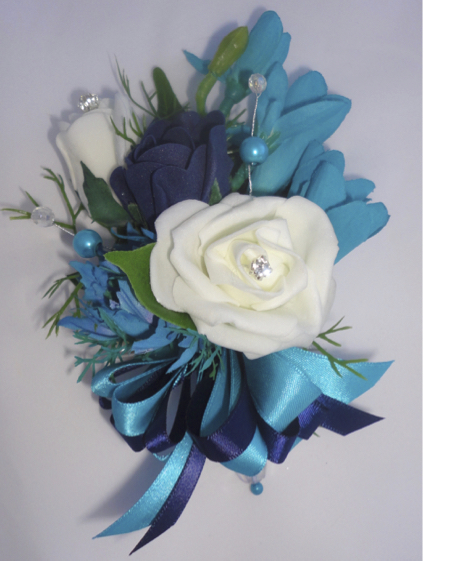 Navy & Turquoise Corsage
